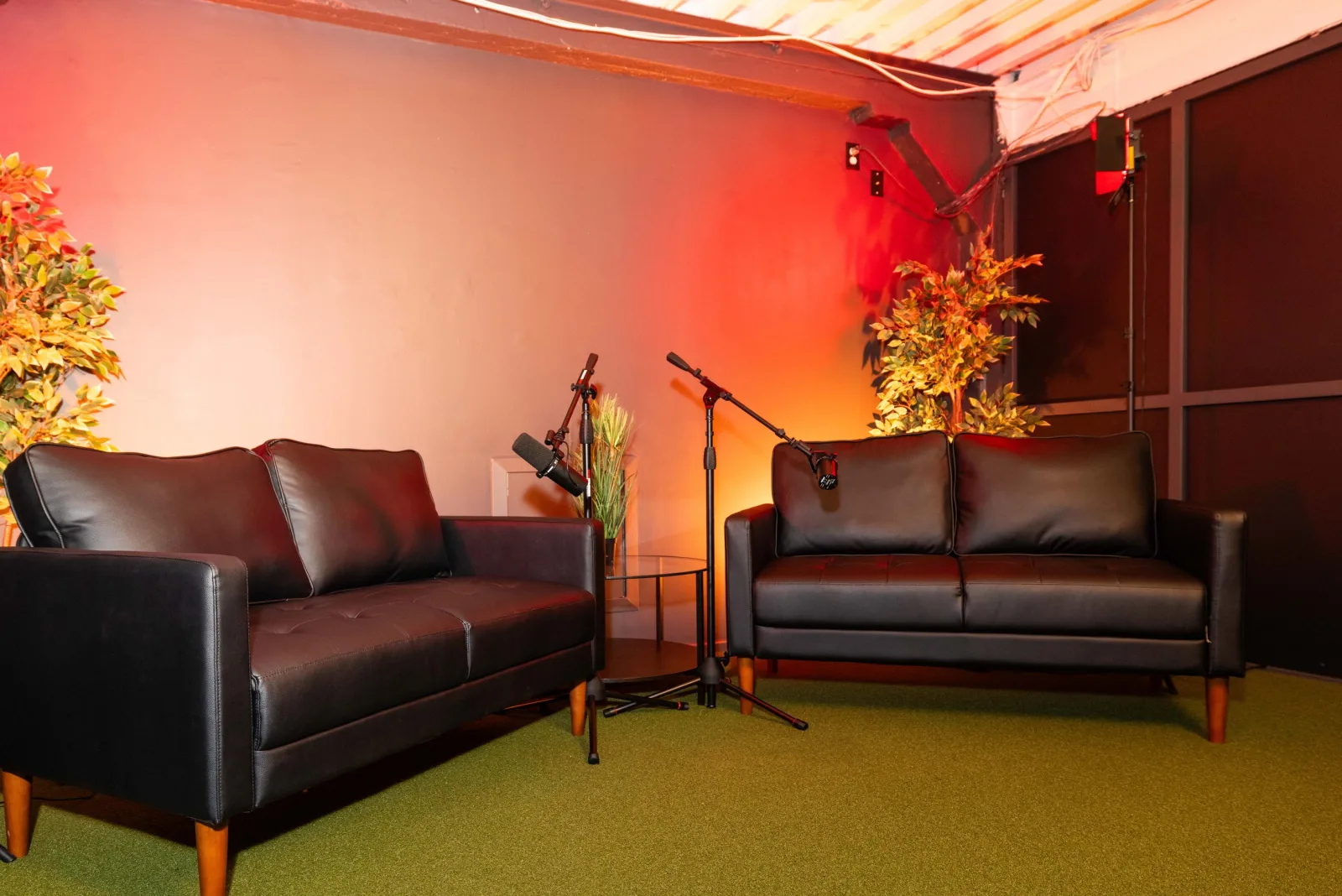 Sunset red programmable backdrop at VibeShack